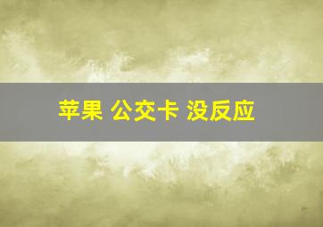 苹果 公交卡 没反应